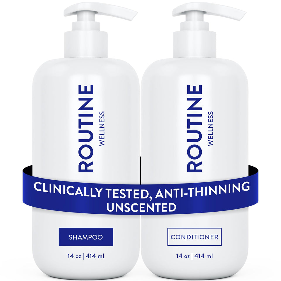 Routine Wellness front packaging showing both bottles and volume benefits