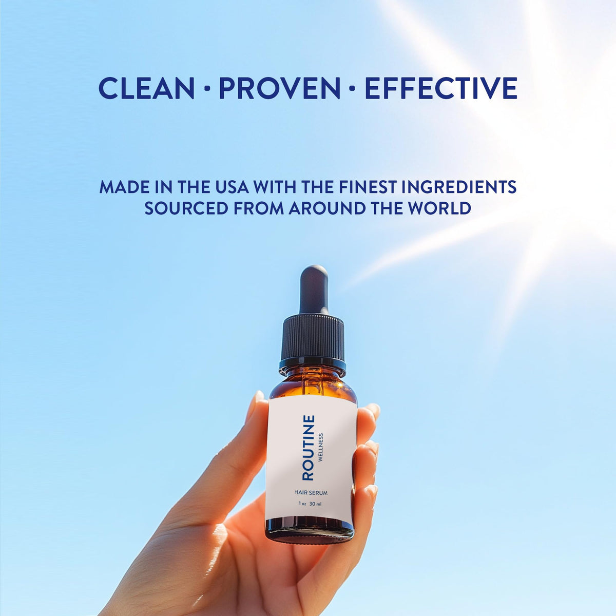 Routine Wellness ingredients rosemary argan and tea tree oils highlighting natural benefits