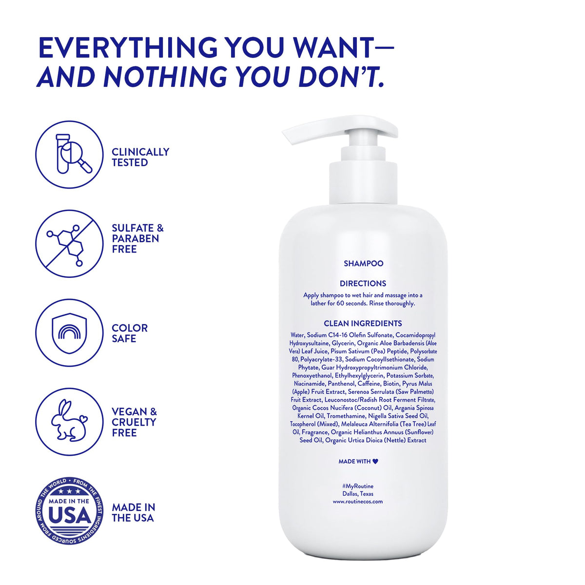 Routine Wellness back packaging with ingredient list for informed buyers