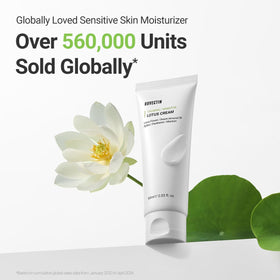 ROVECTIN cream texture swatch showing lightweight finish and quick absorption benefit