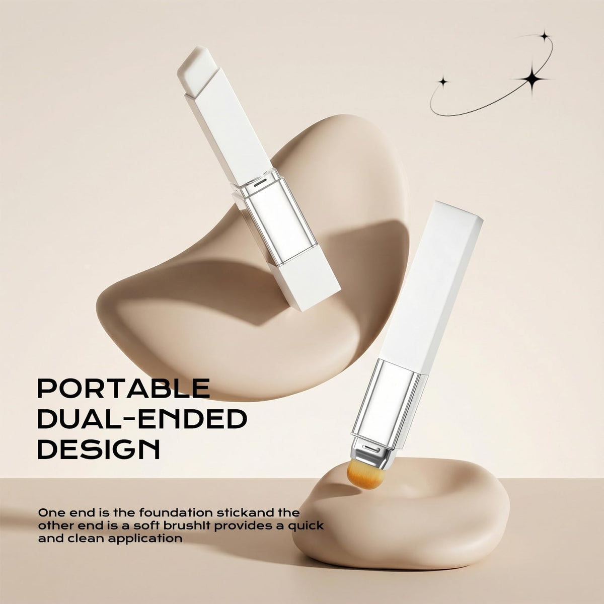 ROVLET dual-ended brush with balm demonstrating easy blending