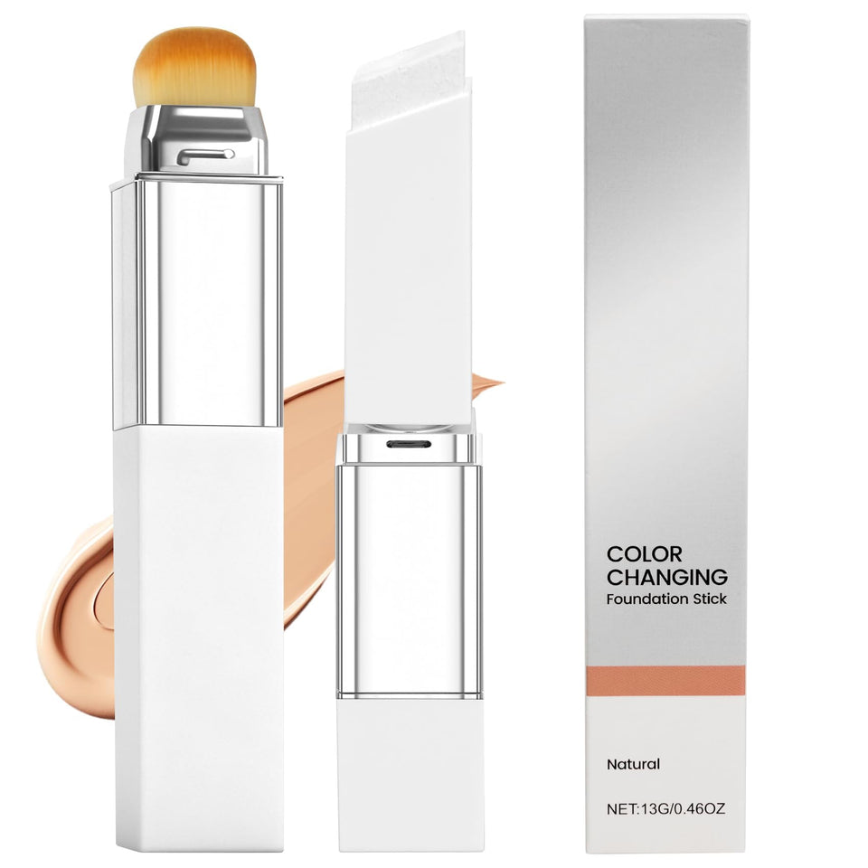 ROVLET front packaging showing color-changing foundation stick benefits