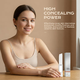 ROVLET application on cheek showing natural, even coverage