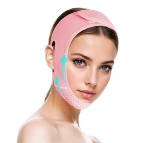 ROWMATE front view of medium pink V Line strap showing packaging and design benefit