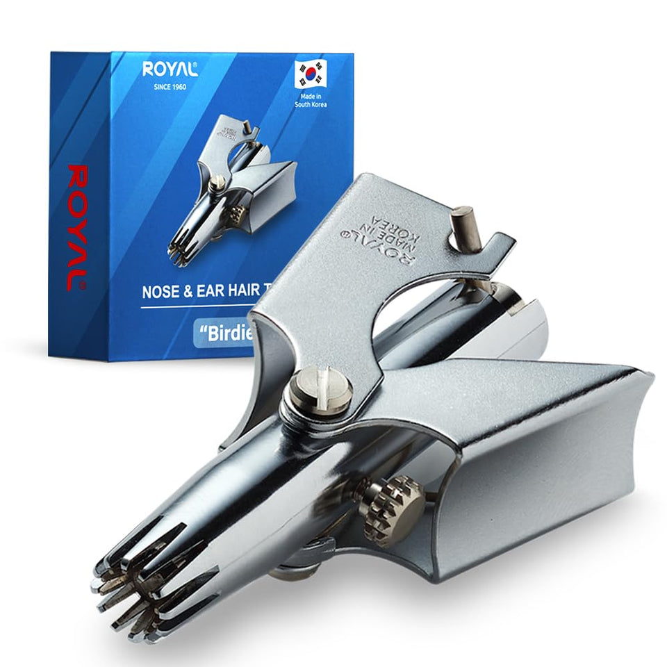ROYAL Birdie front view showing compact manual trimmer and easy-grip benefit