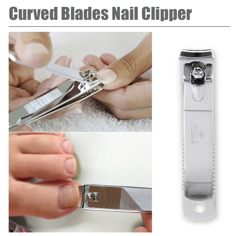 ROYAL Birdie nail clippers and tweezers arranged showcasing full set utility