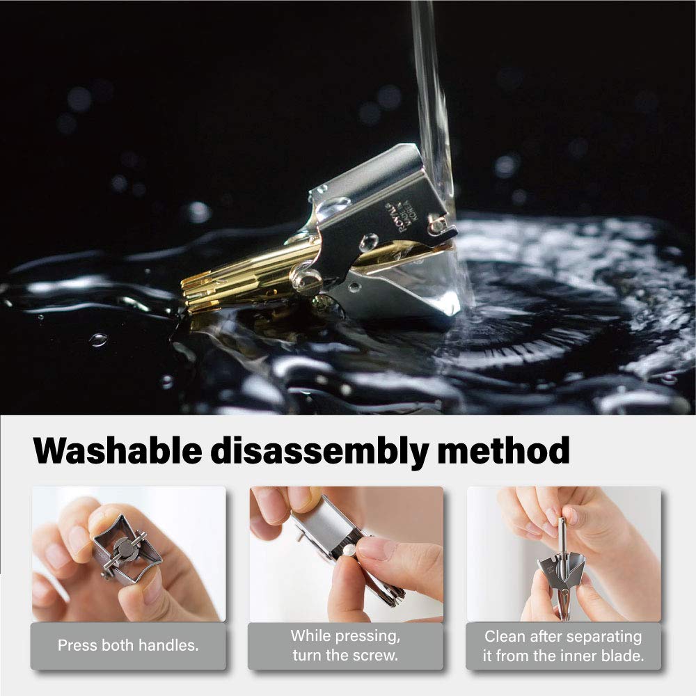 ROYAL trimmer beside travel items to show compact size and battery-free convenience