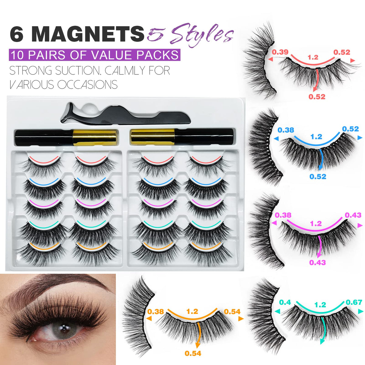royaomis application scene with magnetic eyeliner demonstrating easy glue-free wear
