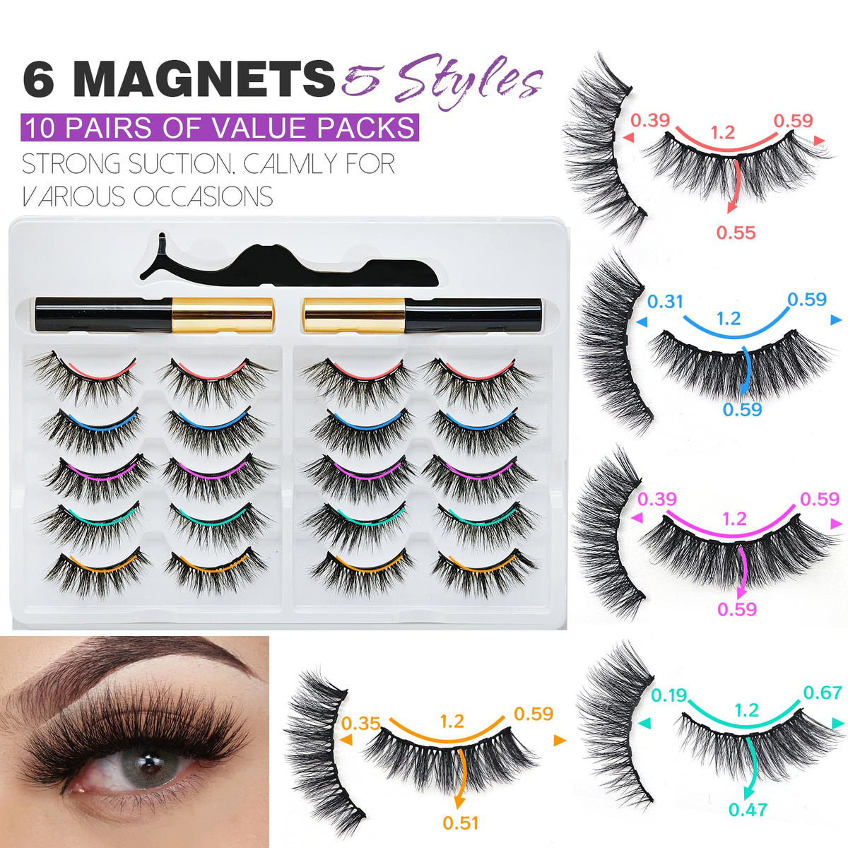 royaomis detailed view of lash band magnets showing improved hold
