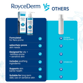 Roycederm being applied to beard and hairline showing gentle wash for sensitive areas benefit