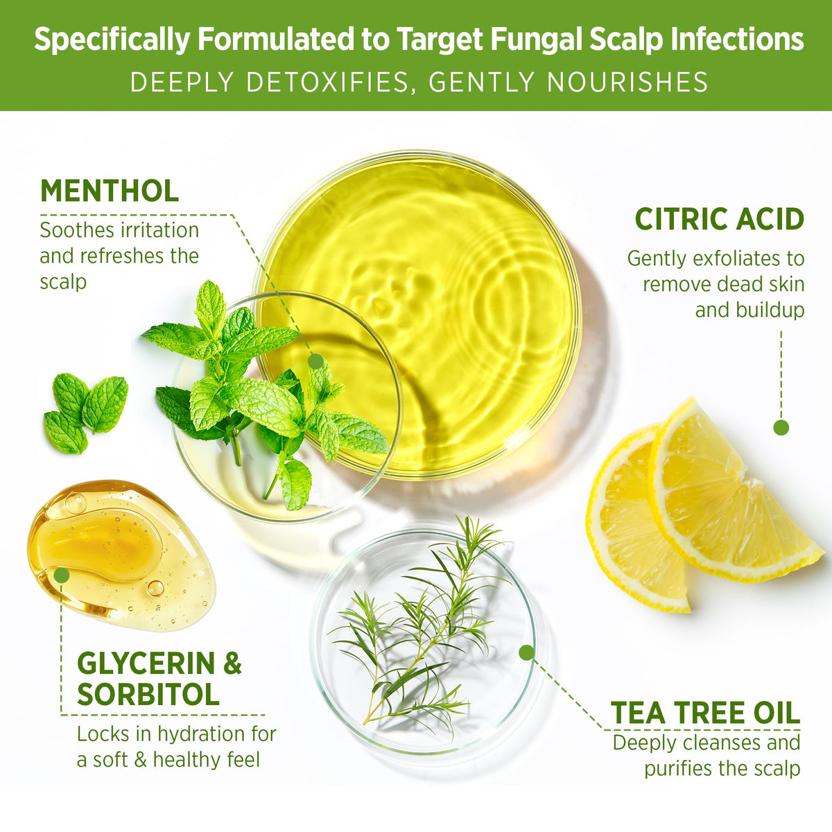 Roycederm scoop application onto fingers for precise pre-shampoo treatment
