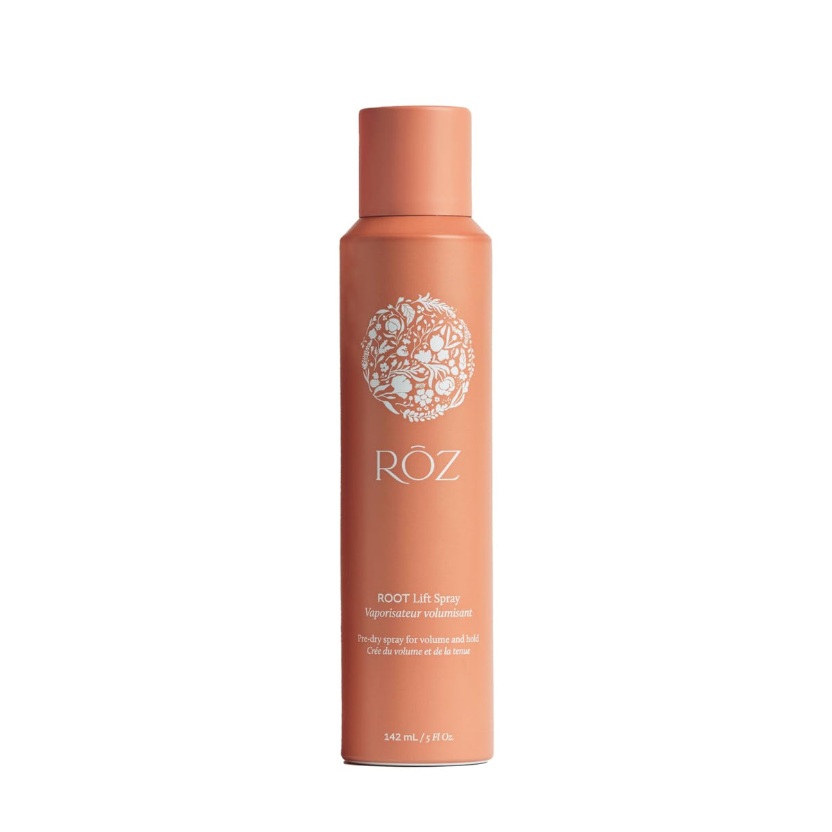 RŌZ root lift spray front view showing bottle and branding, adds instant volume