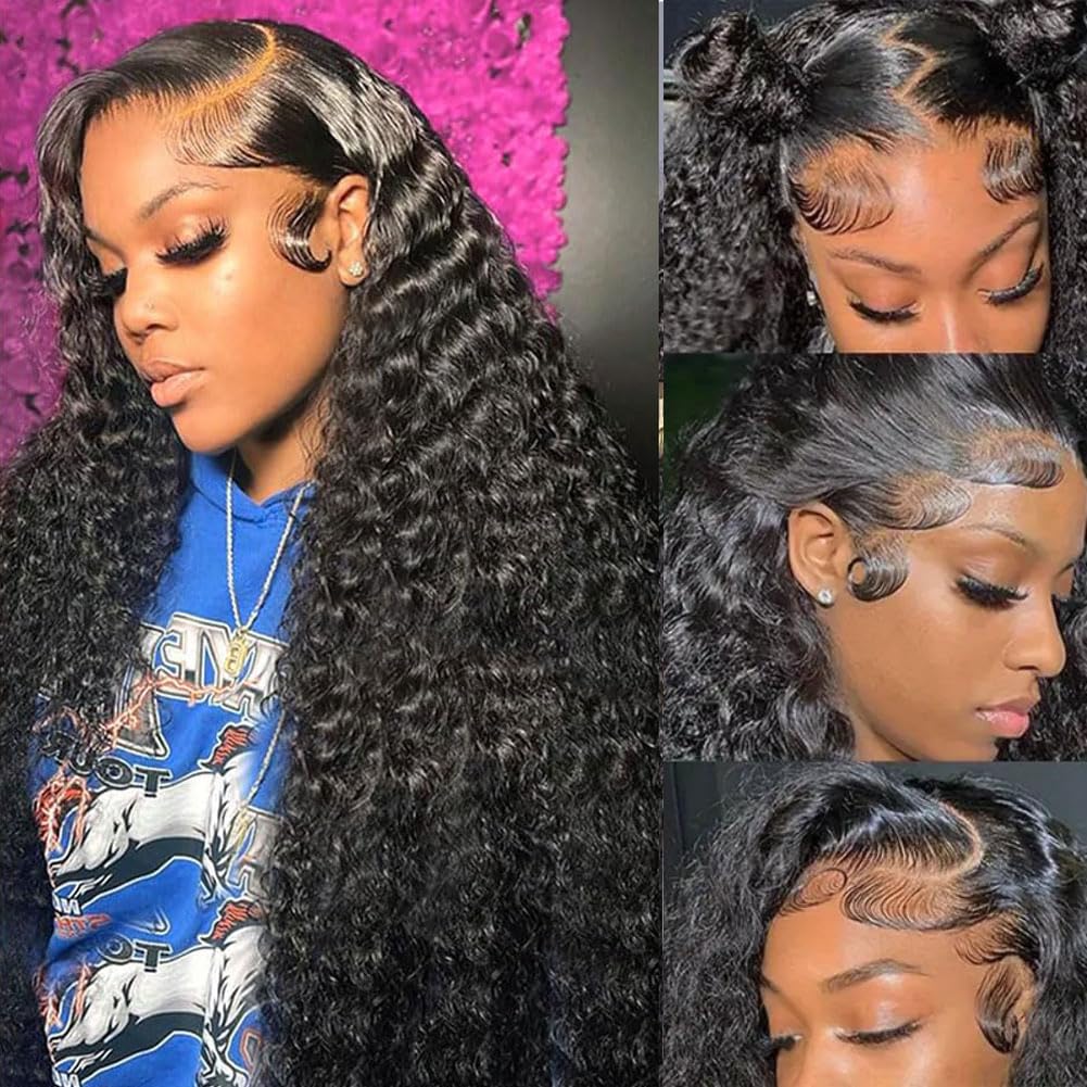 Rozilo front view 30-inch deep wave wig showing full natural volume