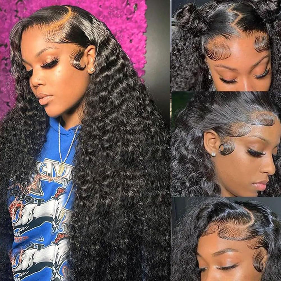 Rozilo front view 30-inch deep wave wig showing full natural volume