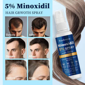 Ruahouine ingredient label close-up showing minoxidil and supporting actives
