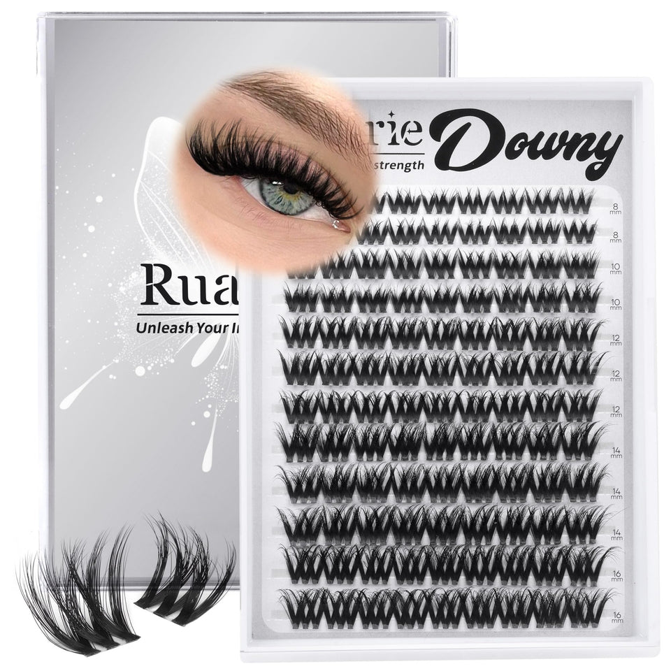 Ruairie front packaging showing fluffy lash clusters for effortless salon volume