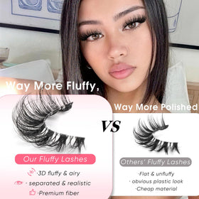 Ruairie pair applied on model showing subtle cat eye elongation