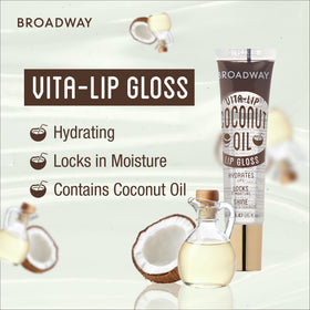 Ruby Kisses gloss on lips demonstrating clear glossy finish and non-sticky feel