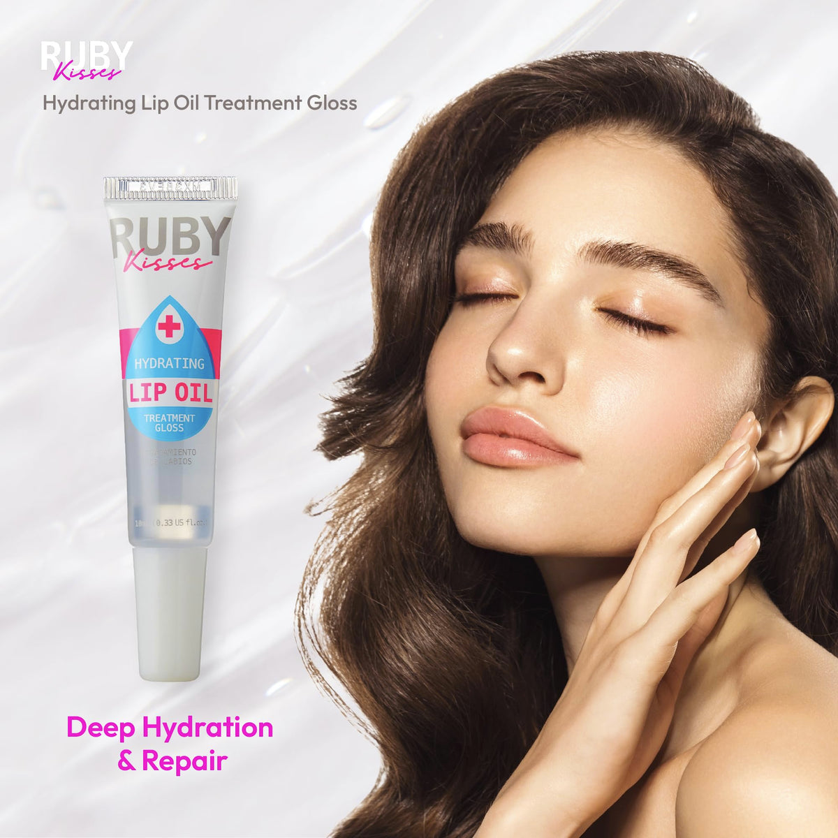 Ruby Kisses lifestyle bag and mirror image showing on-the-go use and quick touch-up benefit readiness