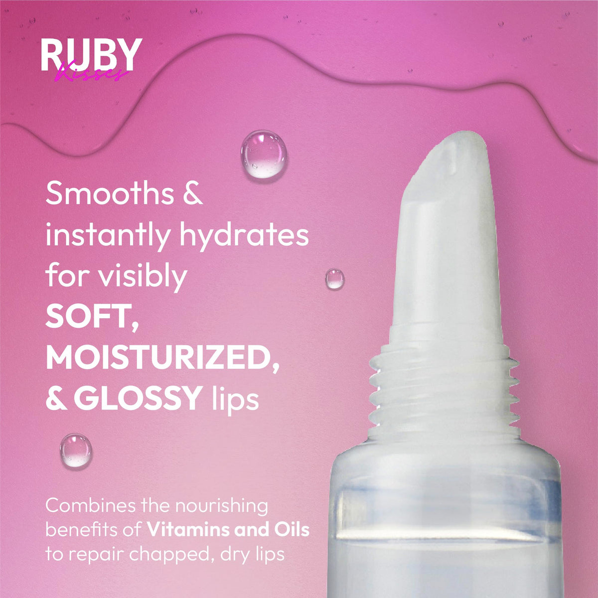 Ruby Kisses size scale with hand to show compact travel-friendly tubes benefit portability