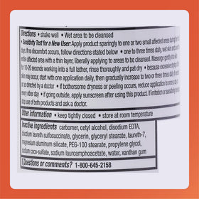 Rugby Laboratories label close-up highlighting 5% benzoyl peroxide active