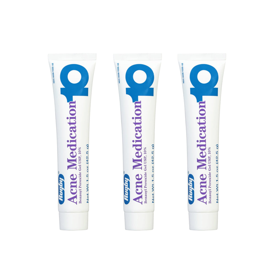 RUGBY LABORATORIES front packaging showing three 1.5 oz tubes and label benefits