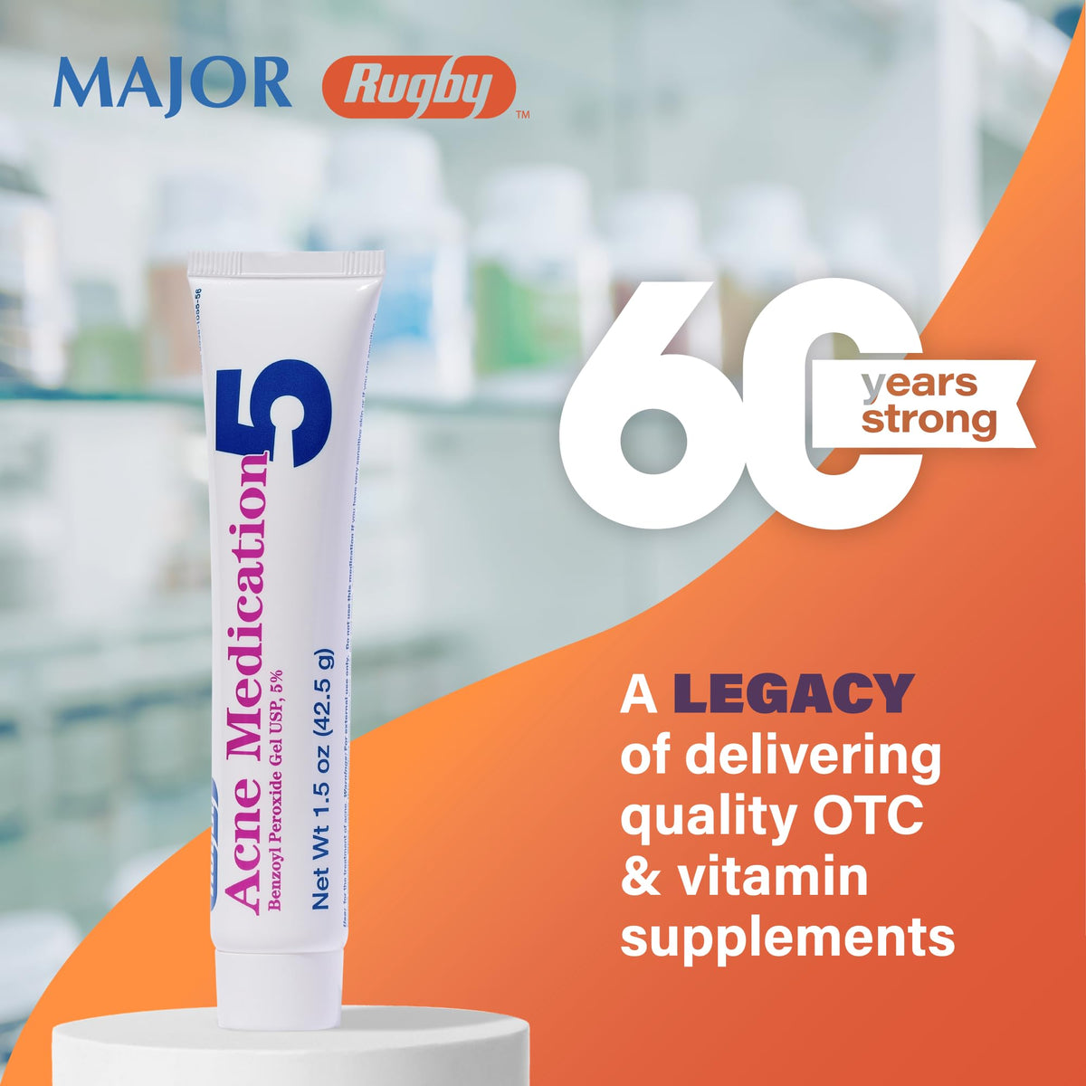 RUGBY LABORATORIES tube on bathroom counter illustrating everyday skincare use