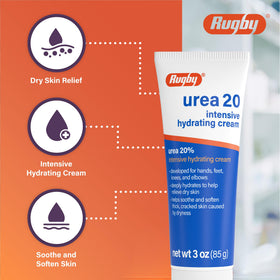 RUGBY LABORATORIES hand application lifestyle image, shows quick softening result