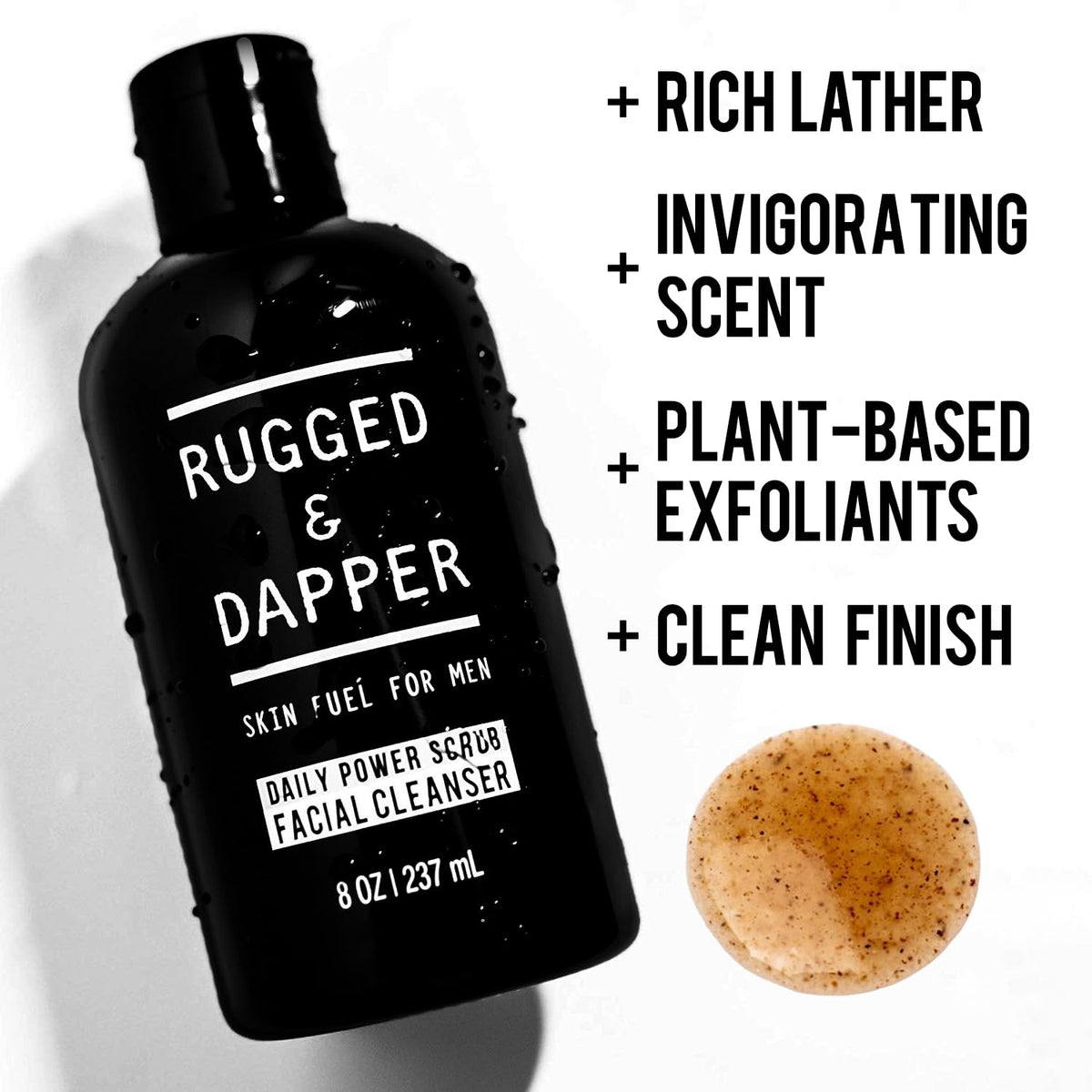 RUGGED & DAPPER used to cleanse beard and skin beneath, reducing ingrown hair risk and buildup