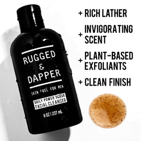 RUGGED & DAPPER used to cleanse beard and skin beneath, reducing ingrown hair risk and buildup