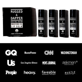 RUGGED & DAPPER ingredients flatlay with beeswax and jojoba highlighting natural formulation
