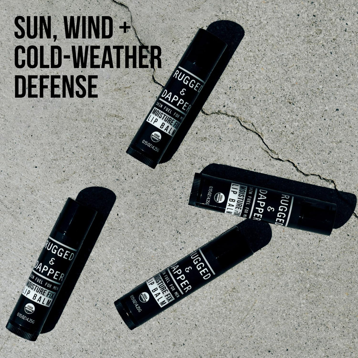 RUGGED & DAPPER in outdoor setting on a hiking pack showcasing weather protection benefits