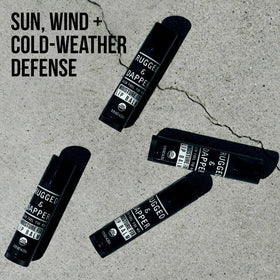 RUGGED & DAPPER in outdoor setting on a hiking pack showcasing weather protection benefits