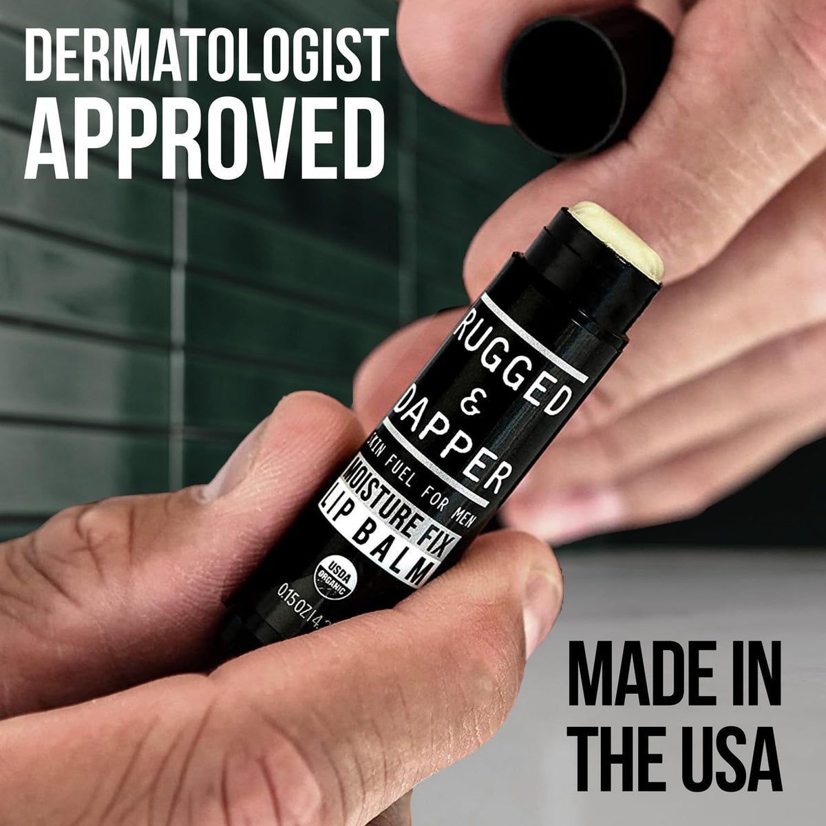 RUGGED & DAPPER single closed tube emphasizing portable, pocket-friendly protection