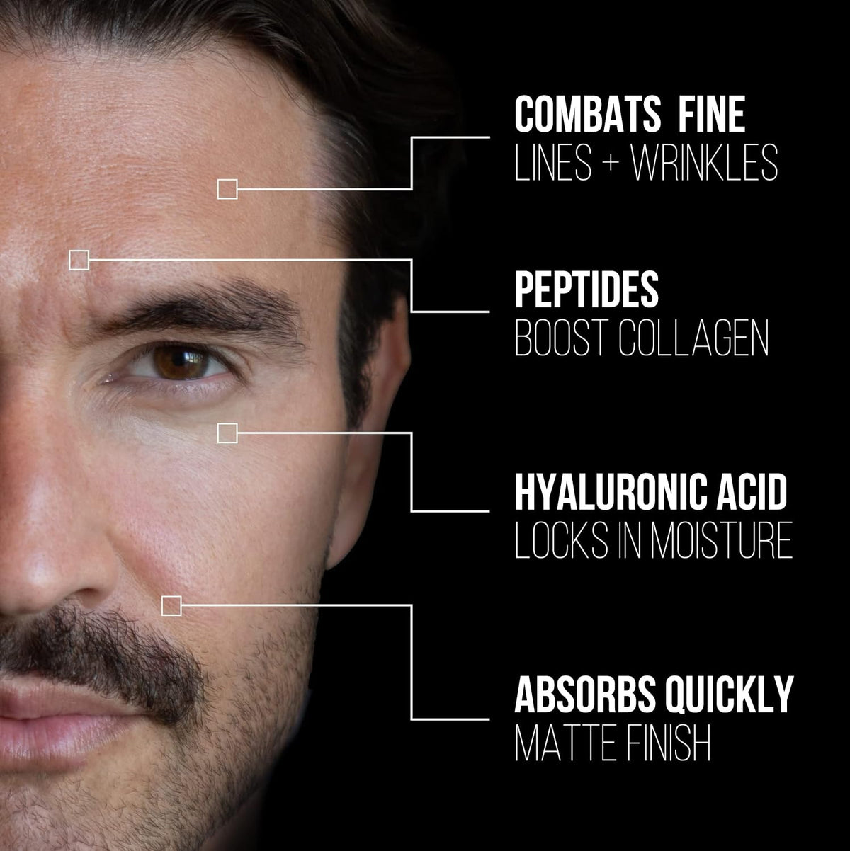 RUGGED & DAPPER ingredients label highlighting key botanical benefits