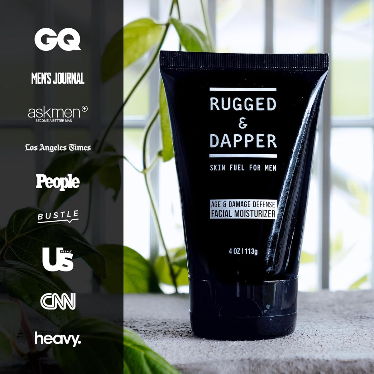 RUGGED & DAPPER applying moisturizer on face demonstrating lightweight feel