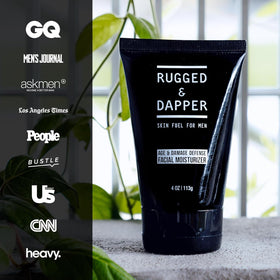 RUGGED & DAPPER applying moisturizer on face demonstrating lightweight feel