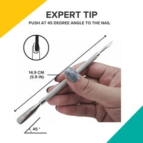 Rui Smiths cuticle pusher on towel after sterilization for hygienic reuse