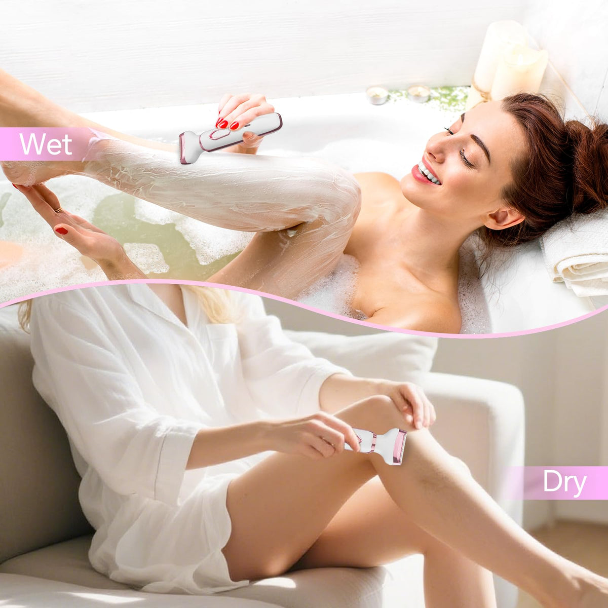 RUIBO trimmer being used in shower showing waterproof wet/dry functionality
