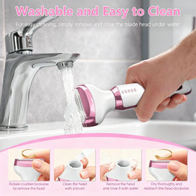 RUIM attachments arranged on bathroom counter to show organized kit benefit