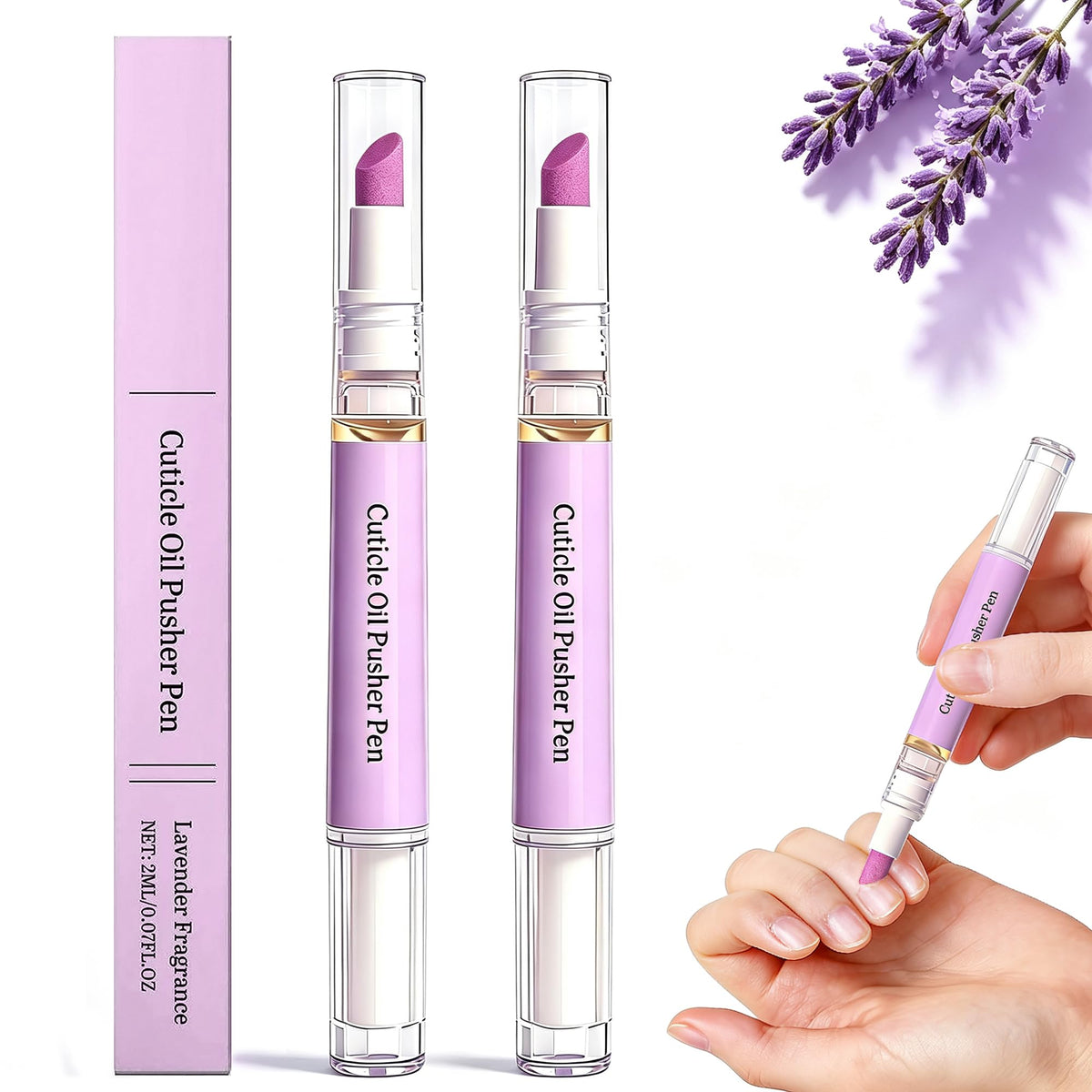 Ruistarhuan front view of the 2‑pack cuticle pen showing compact travel packaging and portability
