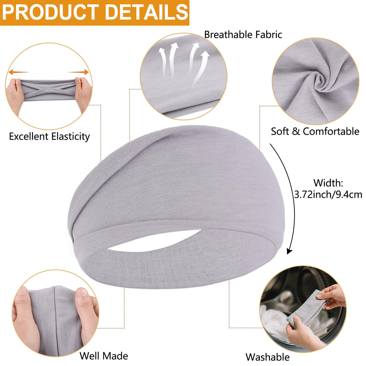 RuiYok headband worn during yoga demonstrating secure non-slip hold benefit