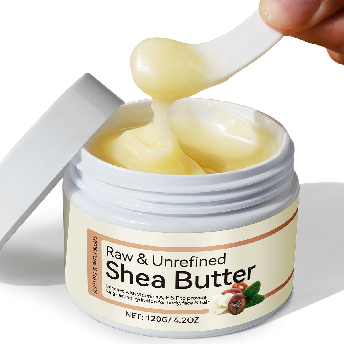 Rulviou shea butter jar front view showing clean packaging and natural benefits