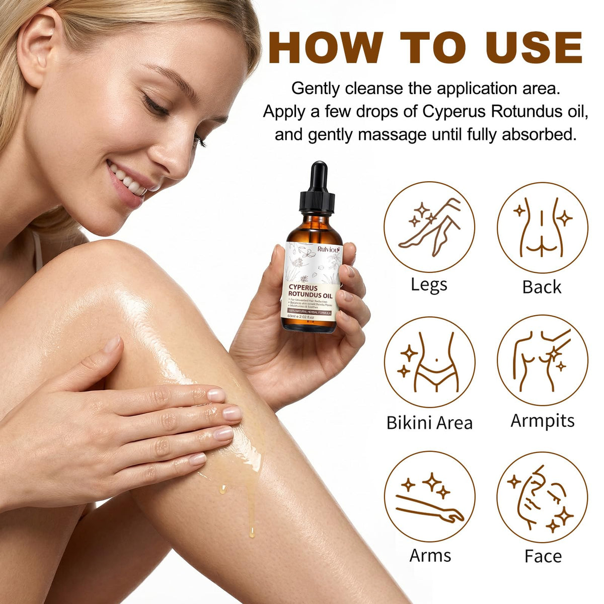 Rulviou applied after shaving to soothe skin and reduce irritation