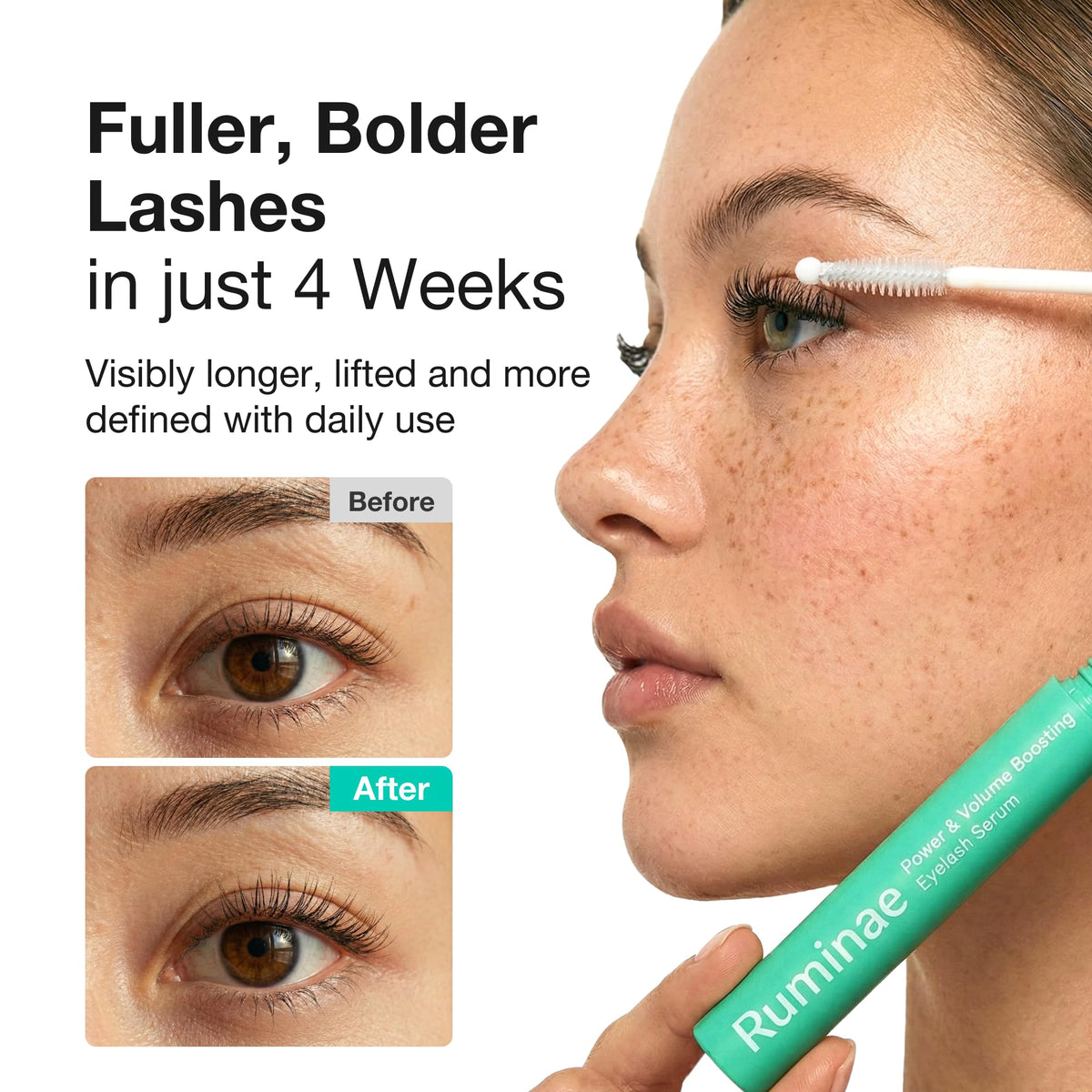 Ruminae fine-tip applicator drawing precise lash-line for neat application