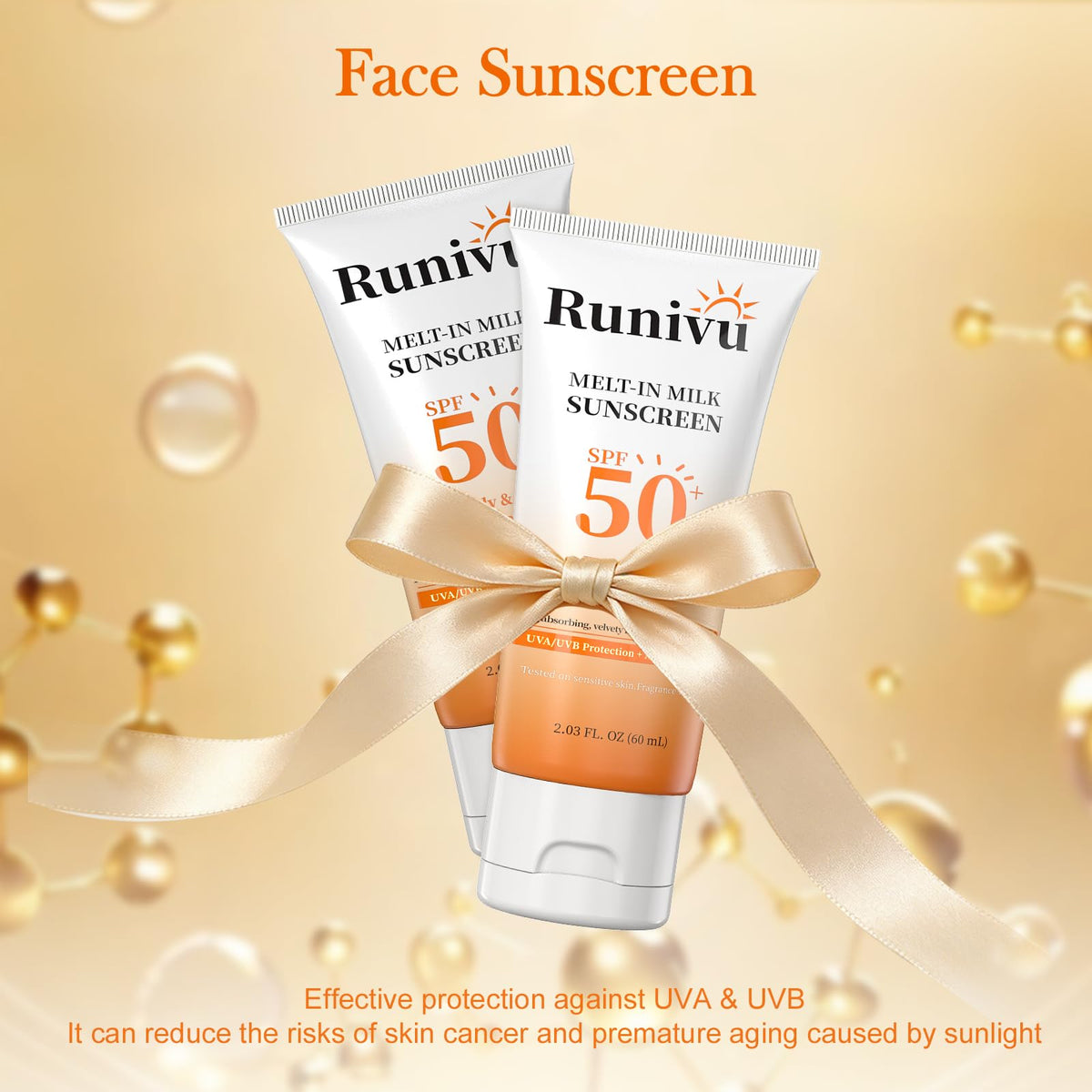 Runivu texture close-up highlighting non-greasy finish and fast absorption