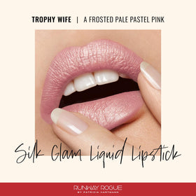 Runway Rogue applicator wand close-up showing precision for neat lip application
