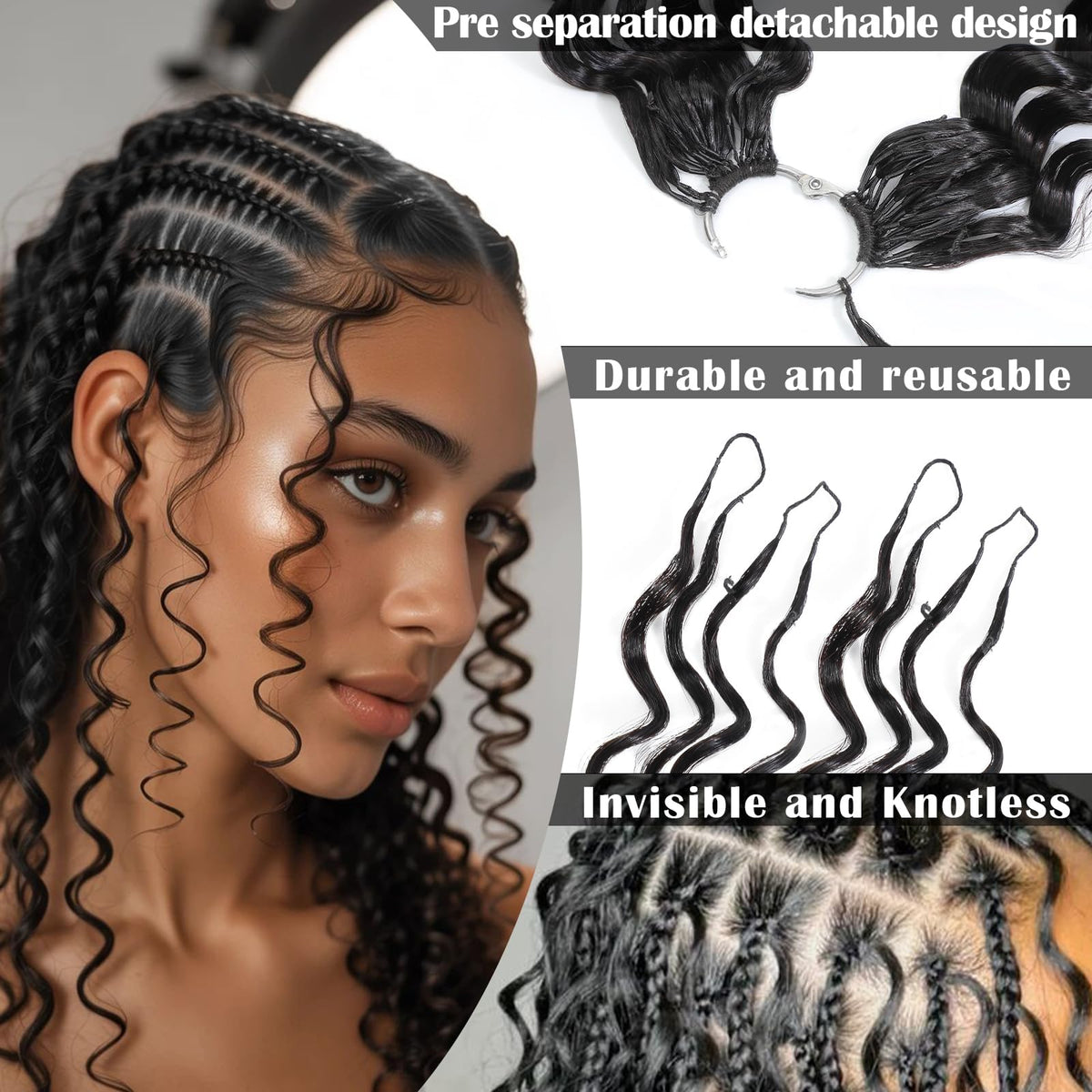 Ruola close-up of deep wave texture highlighting softness and natural movement
