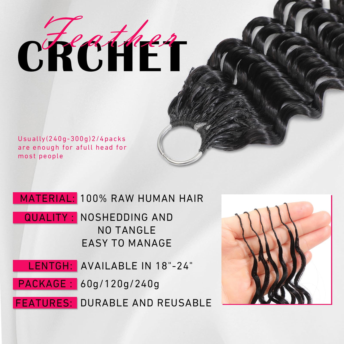 Ruola knotless base detail of crochet strand showing invisible roots and comfort