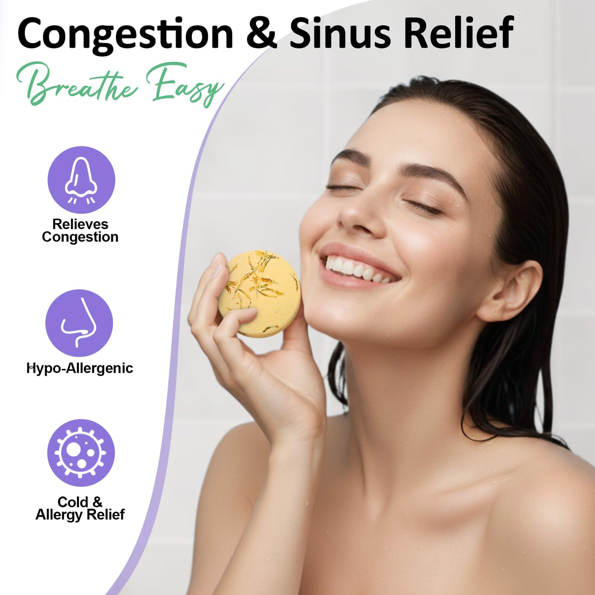 RUSEMLE steamer placed on shower floor releasing steam for at-home spa benefit